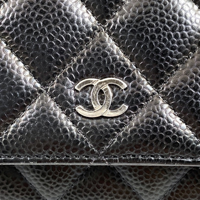 【CHANEL】シャネル マトラッセ クラシック チェーンウォレット AP0250 ショルダーバッグ レディース ランダムシリアル キャビアスキン 黒 ブラック