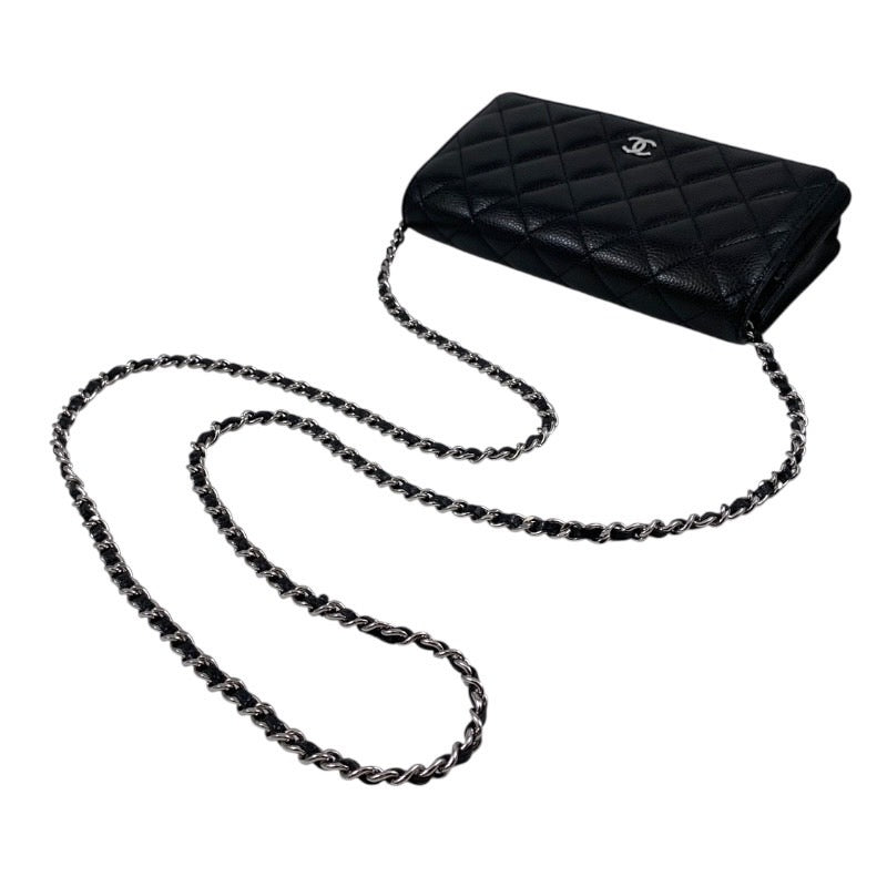 【CHANEL】シャネル マトラッセ クラシック チェーンウォレット AP0250 ショルダーバッグ レディース ランダムシリアル キャビアスキン 黒 ブラック
