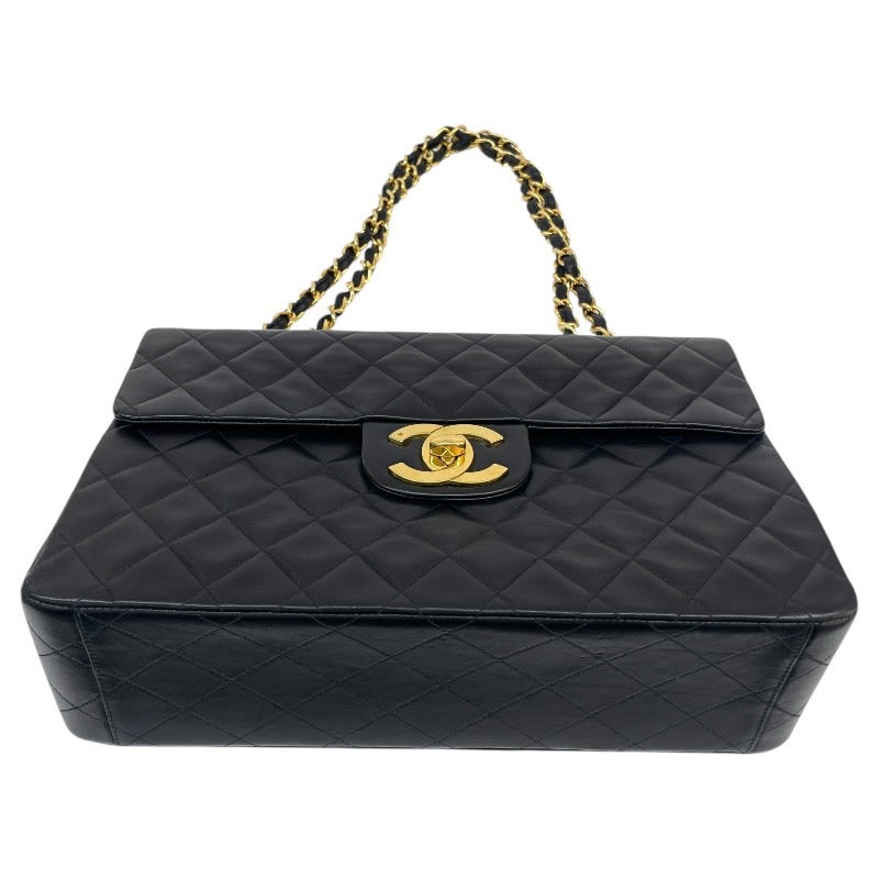 【CHANEL】シャネル デカマトラッセ34 A01094 ショルダーバッグ ラムスキン レディース 3番台 黒 ブラック ダブル チェーンショルダー