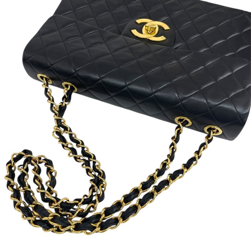 【CHANEL】シャネル デカマトラッセ34 A01094 ショルダーバッグ ラムスキン レディース 3番台 黒 ブラック ダブル チェーンショルダー