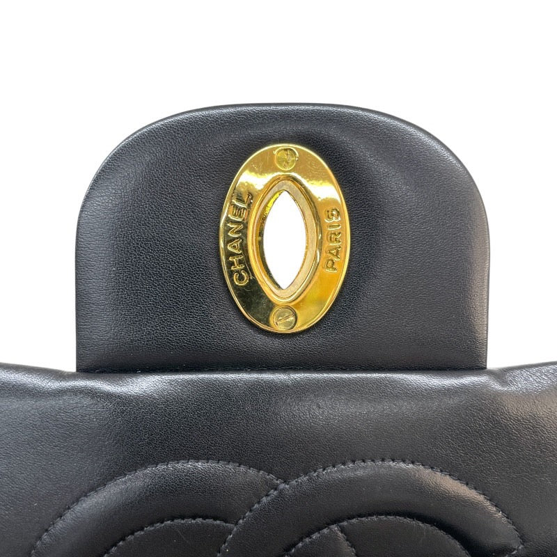 【CHANEL】シャネル デカマトラッセ34 A01094 ショルダーバッグ ラムスキン レディース 3番台 黒 ブラック ダブル チェーンショルダー