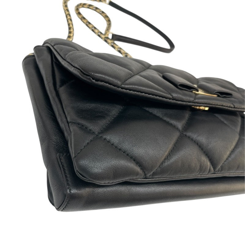 【Salvatore Ferragamo】サルヴァトーレフェラガモ ヴァラ キルティング AU-21/E767 ショルダーバッグ レザー レディース チェーンショルダー 黒 ブラック