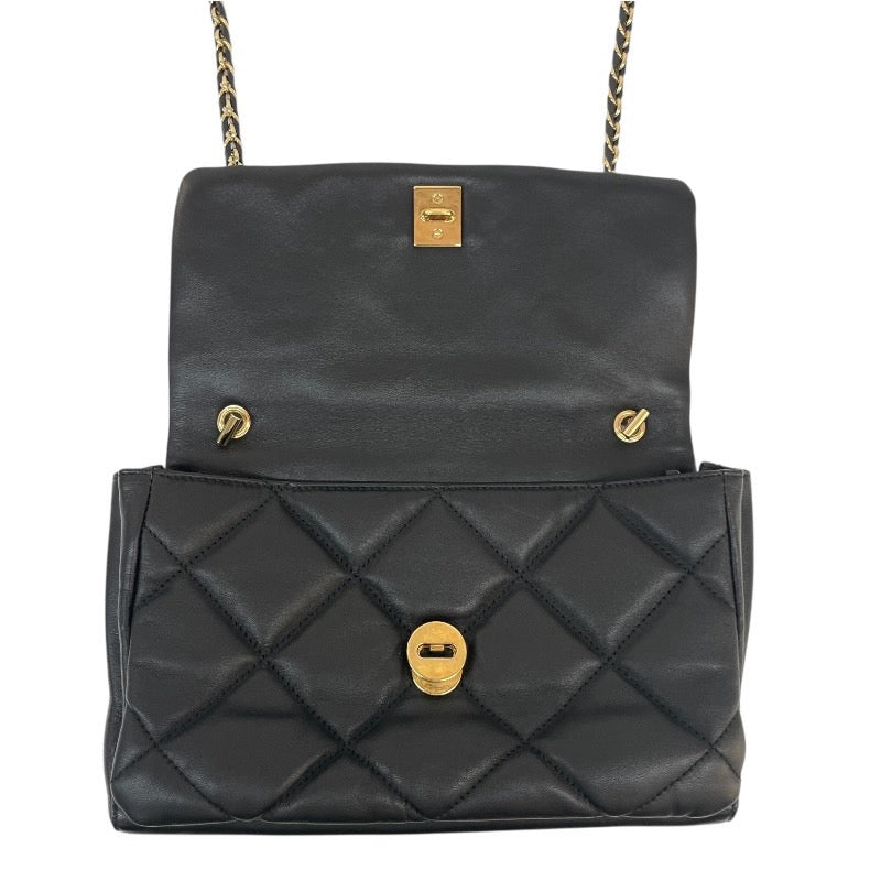 【Salvatore Ferragamo】サルヴァトーレフェラガモ ヴァラ キルティング AU-21/E767 ショルダーバッグ レザー レディース チェーンショルダー 黒 ブラック