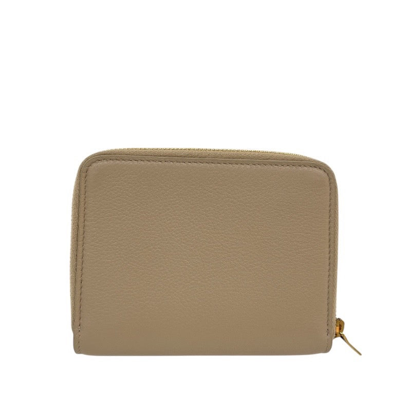 【SAINT LAURENT PARIS】サンローランパリ コンパクトジップ アラウンドウォレット 668936 二つ折り財布 レザー レディース ベージュ ラウンドファスナー