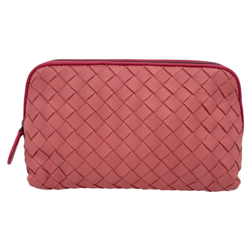 【BOTTEGAVENETA】ボッテガヴェネタ イントレチャート 化粧ポーチ ポーチ レザー レディース ピンク ミニ