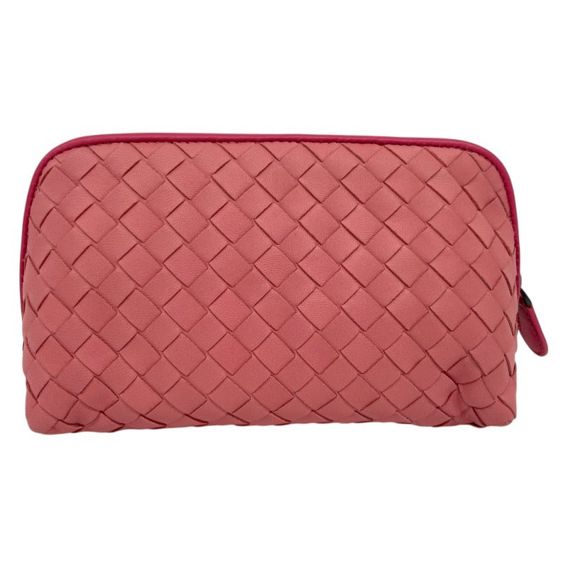 【BOTTEGAVENETA】ボッテガヴェネタ イントレチャート 化粧ポーチ ポーチ レザー レディース ピンク ミニ