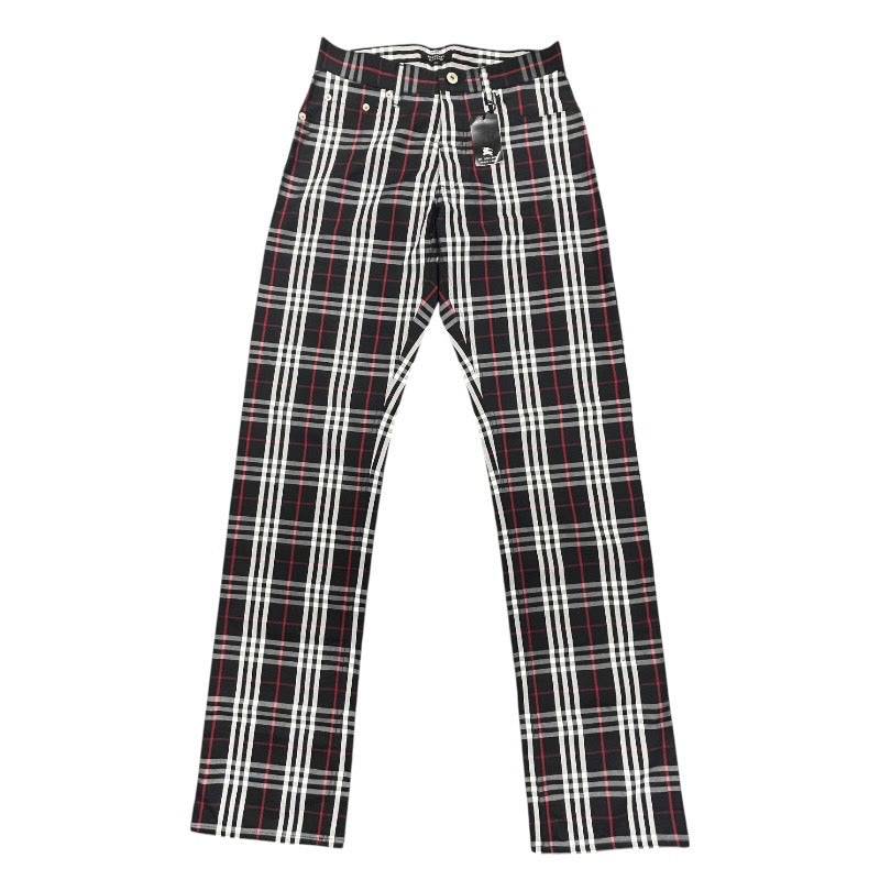【BURBERRY BLACK LABEL】バーバリーブラックレーベル チェック柄パンツ ＢＭＳ01-901-09 パンツ コットン メンズ 黒 ブラック サイズ73