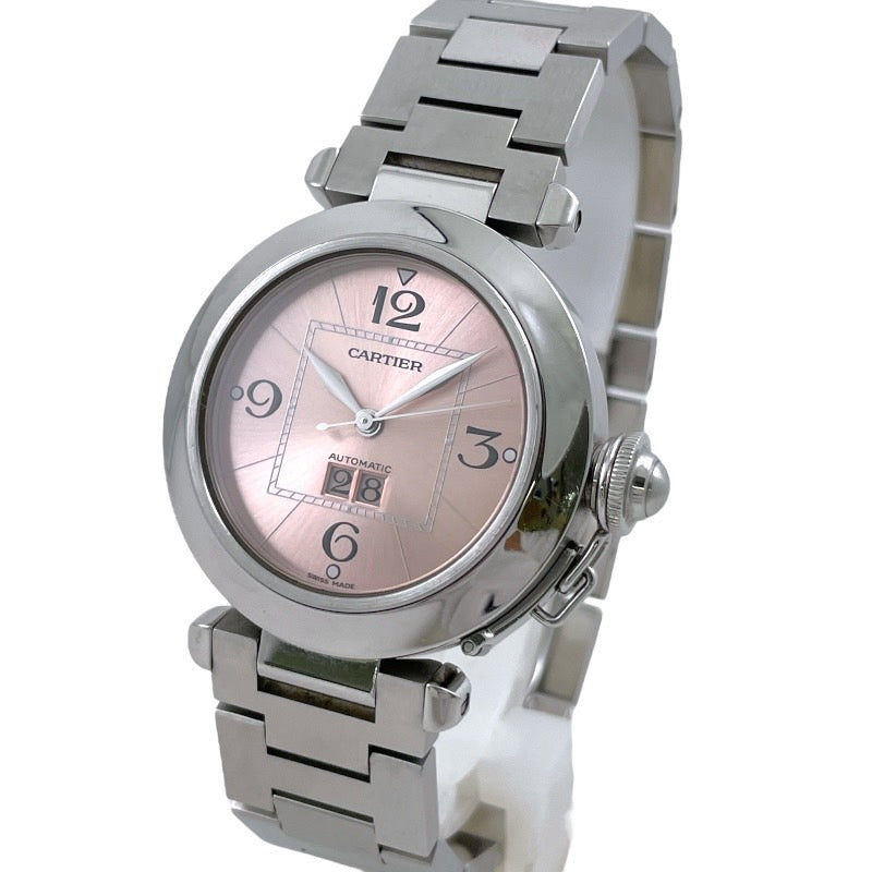 【CARTIER】カルティエ パシャC ビッグデイト W31058M7 腕時計 ステンレススチール レディース 自動巻き ピンク文字盤 メンズ