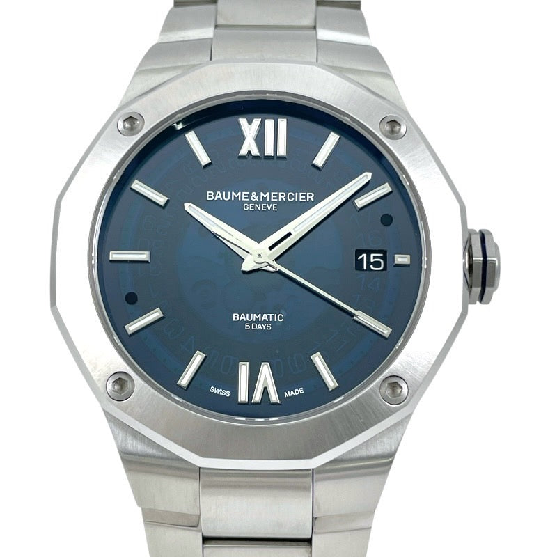 【Baume & Mercier】ボーム＆メルシェ リビエラ MOA10616 腕時計 ステンレススチール メンズ ボーマティック 自動巻き 青文字盤 ブルー