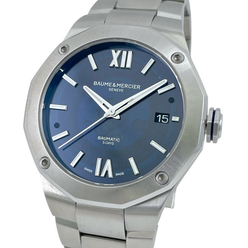 【Baume & Mercier】ボーム＆メルシェ リビエラ MOA10616 腕時計 ステンレススチール メンズ ボーマティック 自動巻き 青文字盤 ブルー