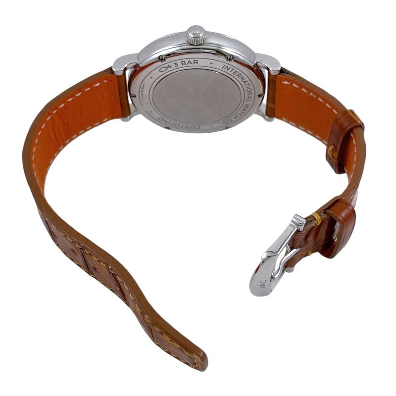 【IWC】インターナショナルウォッチカンパニー ポートフィノ37 IW458101 腕時計 SS/レザー メンズ 自動巻き 12Pダイヤモンド オートマティック