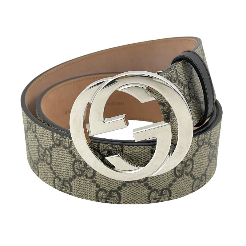 【GUCCI】グッチ GGスプリーム 411924 ベルト メンズ インターロッキングG 85/34 214351