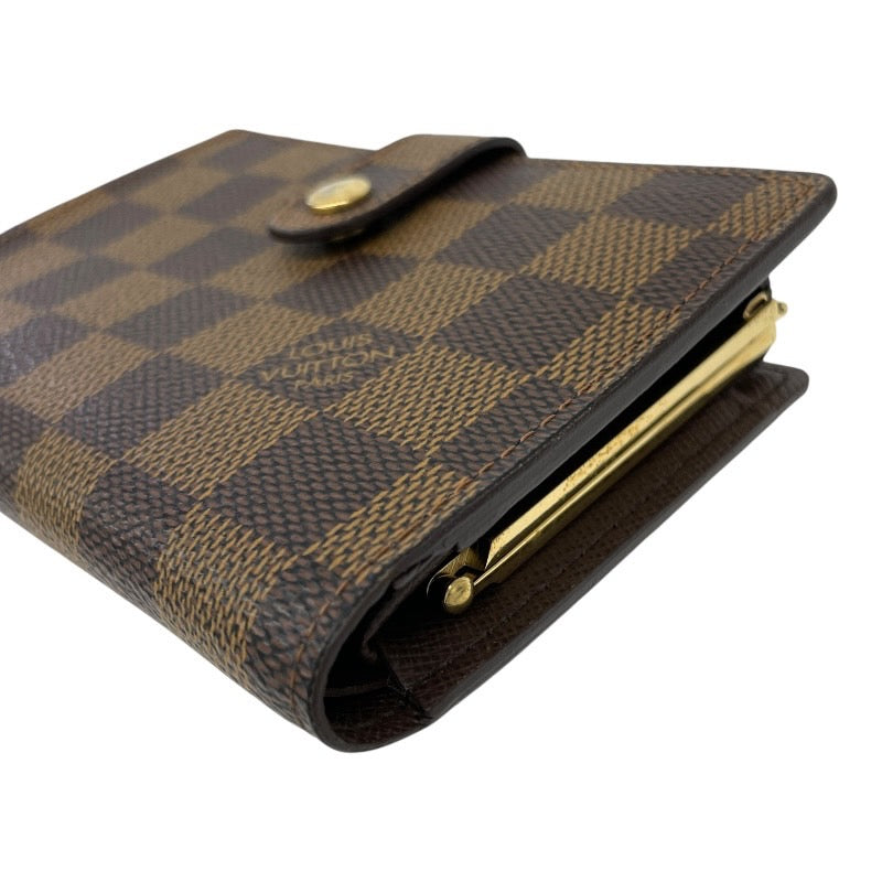 【LOUIS VUITTON】ルイ・ヴィトン ポルトフォイユ ヴィエノワ N61664 二つ折り財布 レディース ダミエ エベヌ がま口 コンパクトウォレット