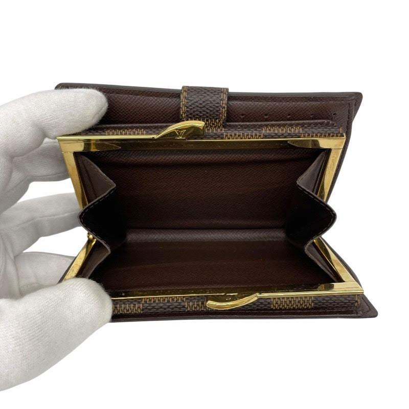 【LOUIS VUITTON】ルイ・ヴィトン ポルトフォイユ ヴィエノワ N61664 二つ折り財布 レディース ダミエ エベヌ がま口 コンパクトウォレット
