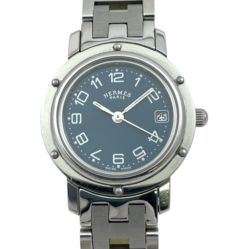 【HERMES】エルメス クリッパー CL4.210 腕時計 ステンレススチール レディース クオーツ ブルー 青文字盤