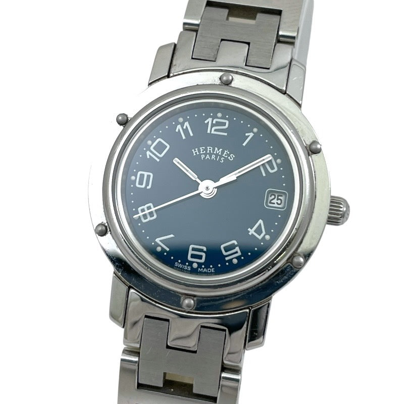 【HERMES】エルメス クリッパー CL4.210 腕時計 ステンレススチール レディース クオーツ ブルー 青文字盤