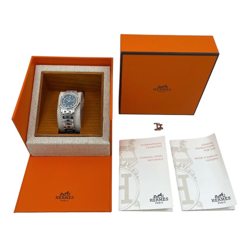 【HERMES】エルメス クリッパー CL4.210 腕時計 ステンレススチール レディース クオーツ ブルー 青文字盤