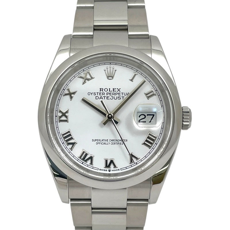 【ROLEX】ロレックス デイトジャスト36 126200 腕時計 ステンレススチール メンズ ランダム番 2021年ギャラ ホワイトローマン 白文字盤