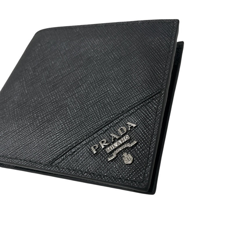 PRADA】プラダ 2MO738 二つ折り財布 メンズ サフィアーノ 黒