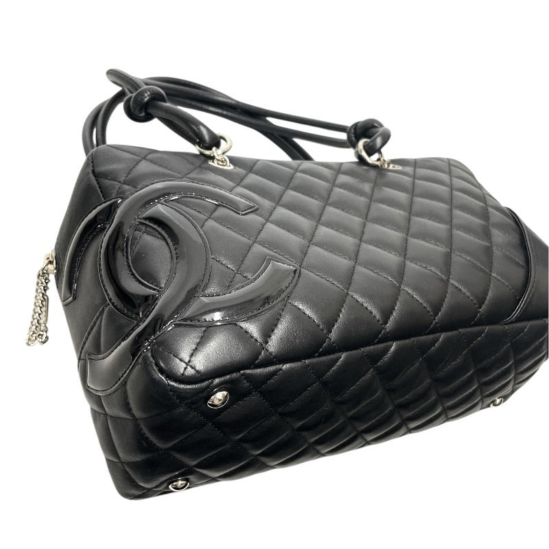 【CHANEL】シャネル ボウリングバッグ A25171 ハンドバッグ レザー レディース カンボンライン 黒 ブラック ココマーク ボーリング