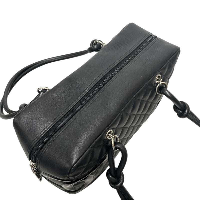 【CHANEL】シャネル ボウリングバッグ A25171 ハンドバッグ レザー レディース カンボンライン 黒 ブラック ココマーク ボーリング