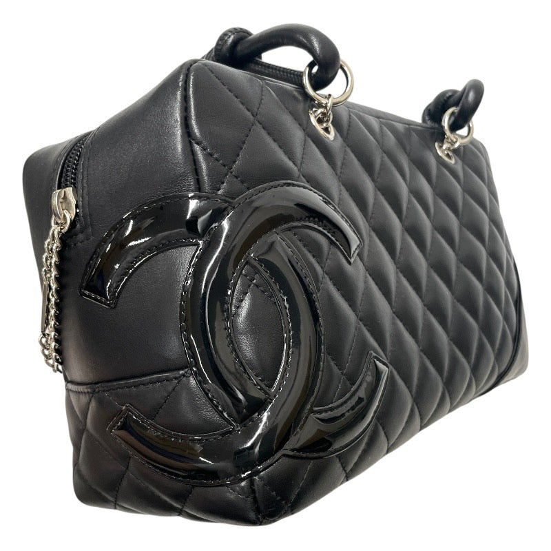 【CHANEL】シャネル ボウリングバッグ A25171 ハンドバッグ レザー レディース カンボンライン 黒 ブラック ココマーク ボーリング