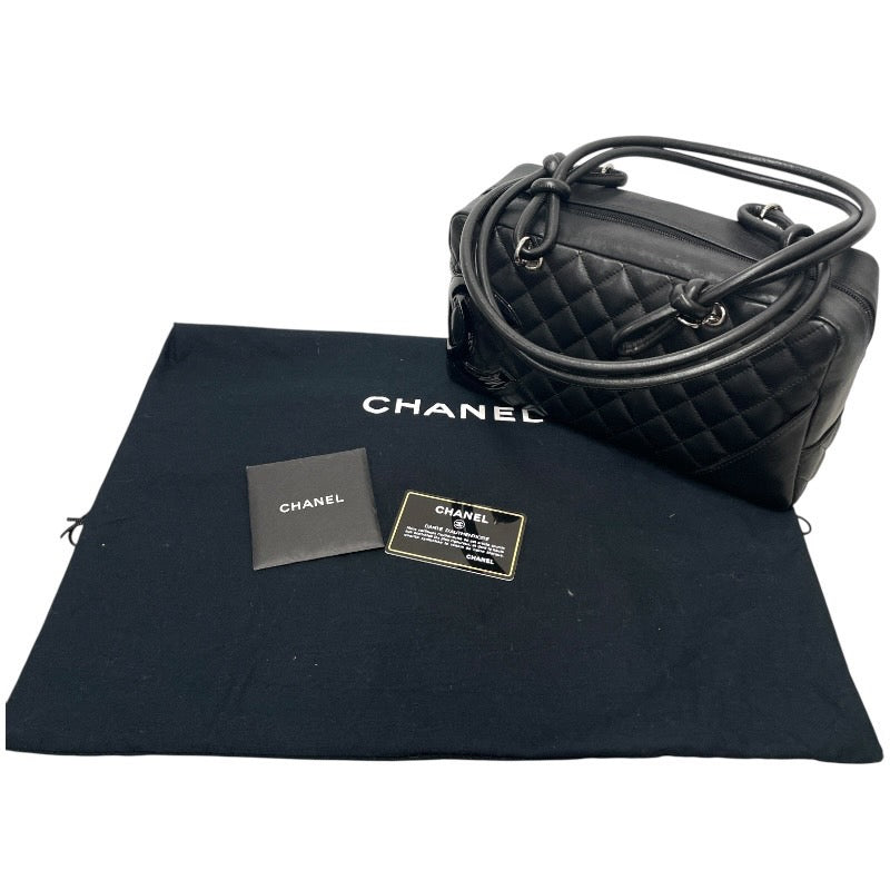 【CHANEL】シャネル ボウリングバッグ A25171 ハンドバッグ レザー レディース カンボンライン 黒 ブラック ココマーク ボーリング