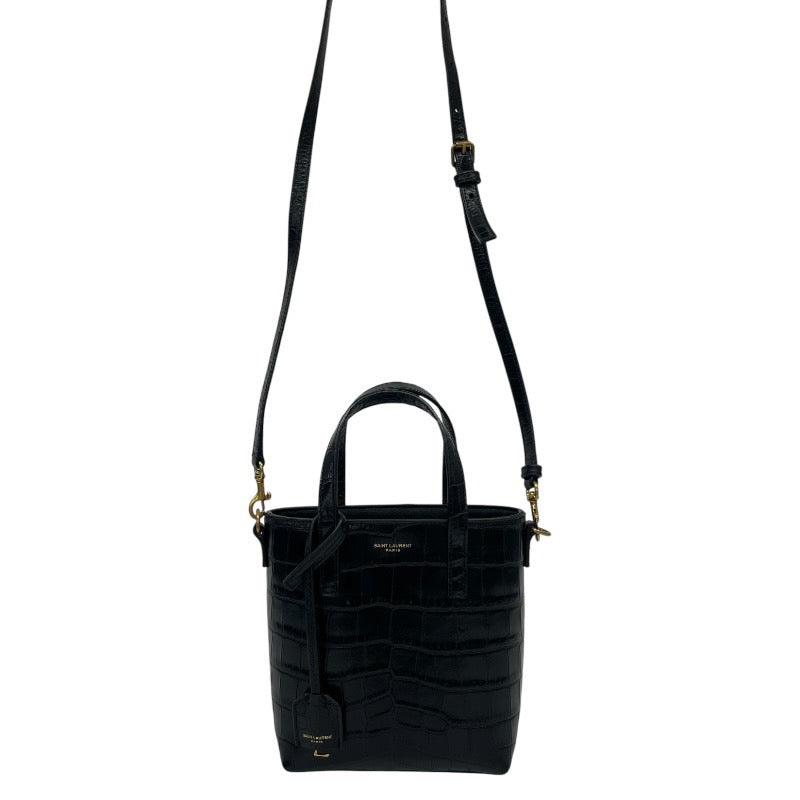 【SAINT LAURENT PARIS】サンローランパリ ミニショッピング 712367 ハンドバッグ レザー レディース 2WAY 黒 ブラック トート ショルダー