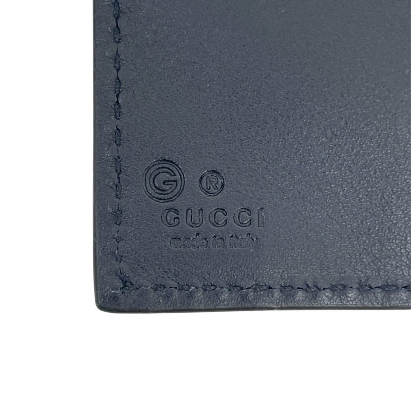 【GUCCI】グッチ マイクログッチシマ 150413 二つ折り財布 レザー メンズ ネイビー 紺 2つ折り