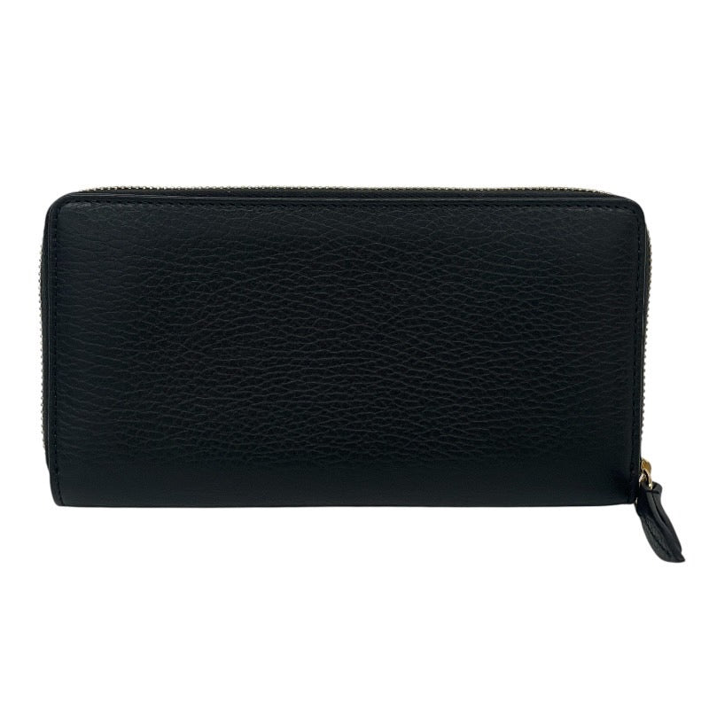 【GUCCI】グッチ GGマーモント 456117 長財布 レザー レディース ジップアラウンド 黒 ブラック ラウンドファスナー メンズ