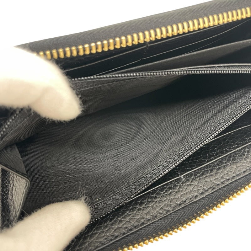 【GUCCI】グッチ GGマーモント 456117 長財布 レザー レディース ジップアラウンド 黒 ブラック ラウンドファスナー メンズ